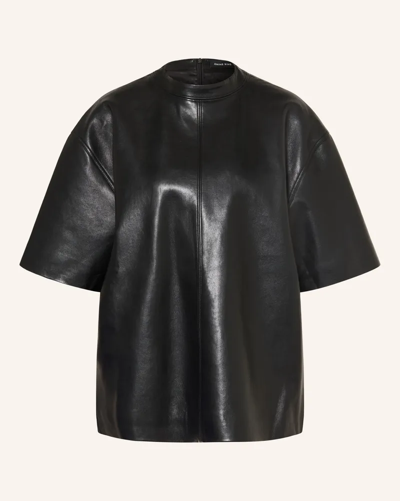 Anine Bing T-Shirt Zeina In Lederoptik schwarz Schwarz
