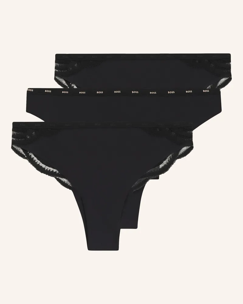 HUGO BOSS Slip 3p Lace Brazilian schwarz Schwarz