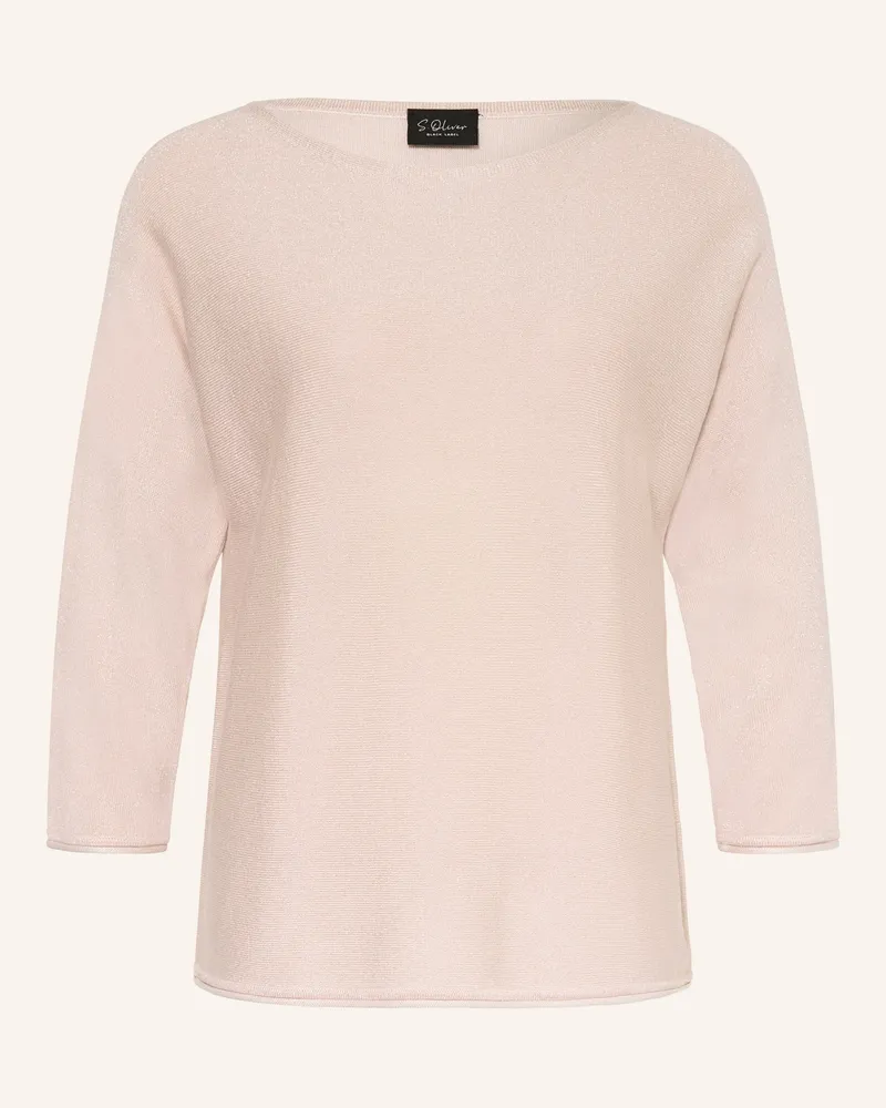 S.Oliver Pullover mit Glitzergarn und 3/4-Arm Rosé