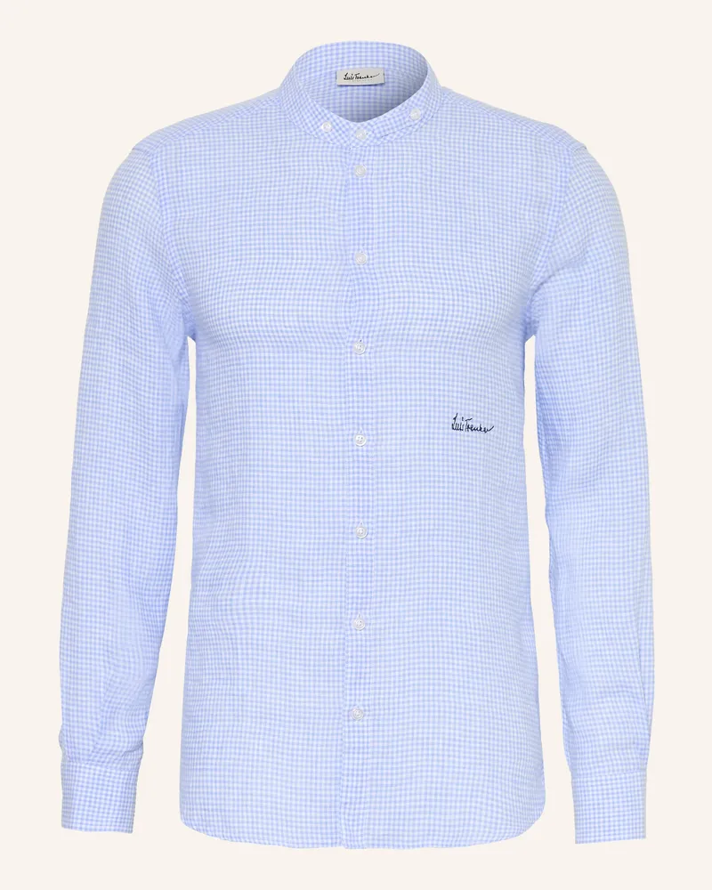Luis Trenker Leinenhemd LUBERNET Regular Fit mit Stehkragen Hellblau