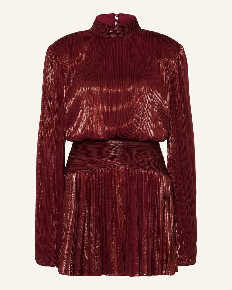 Retrofête Kleid Freja Mit Plissees rot Dunkelrot