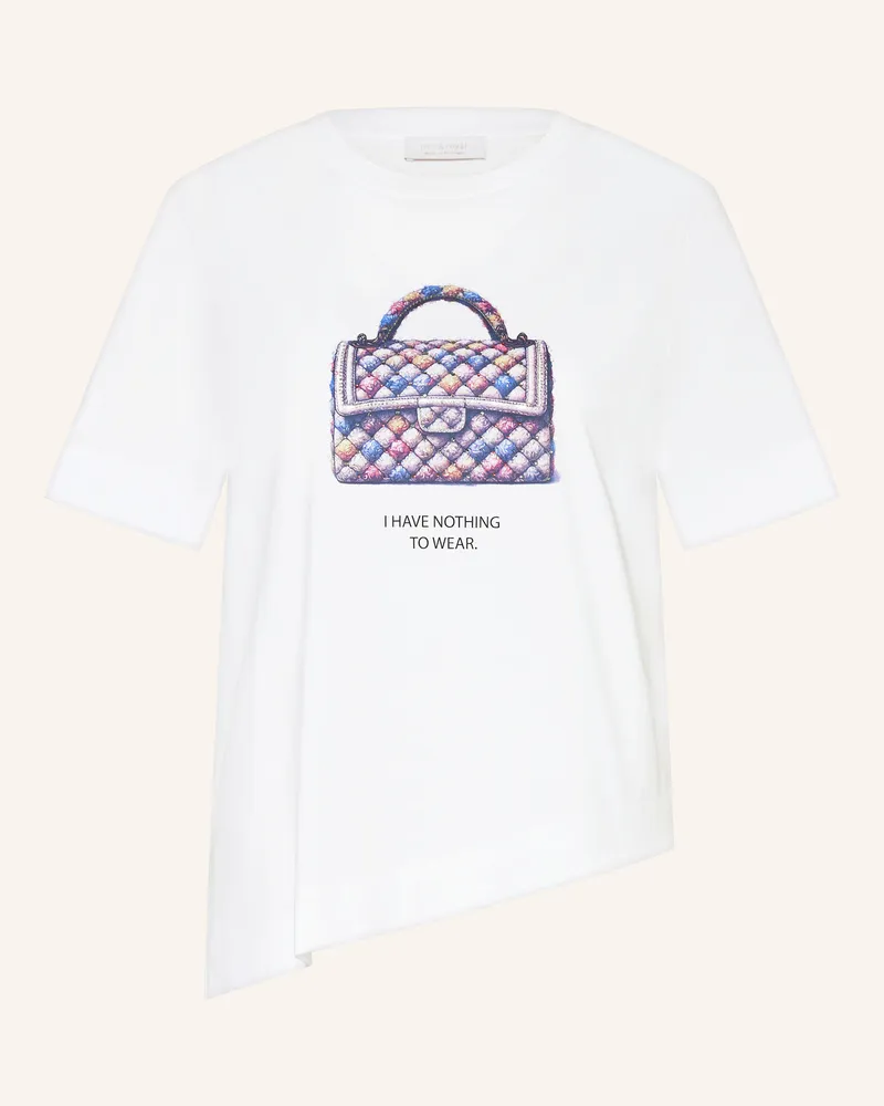 Rich&Royal T-Shirt mit Schmucksteinen Weiss