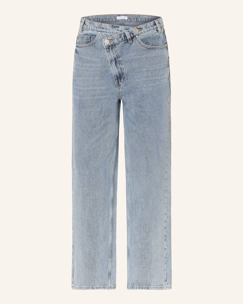 Mrs & HUGS Wide Leg Jeans blau Mid