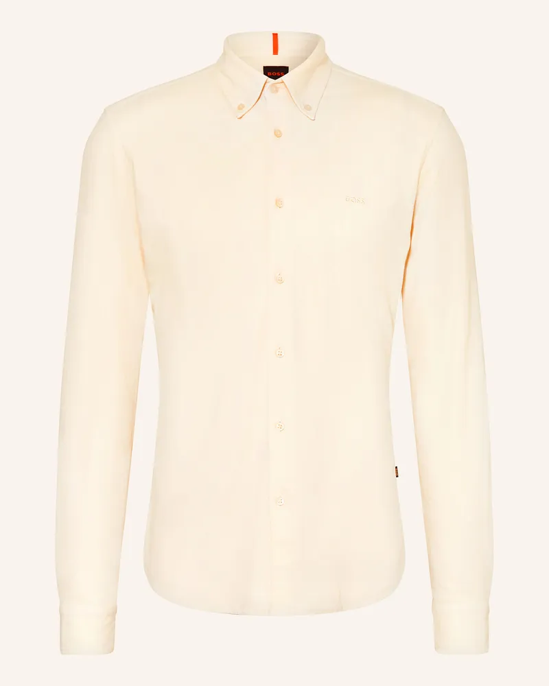 HUGO BOSS Jerseyhemd MYJERSEY Slim Fit Hellgelb