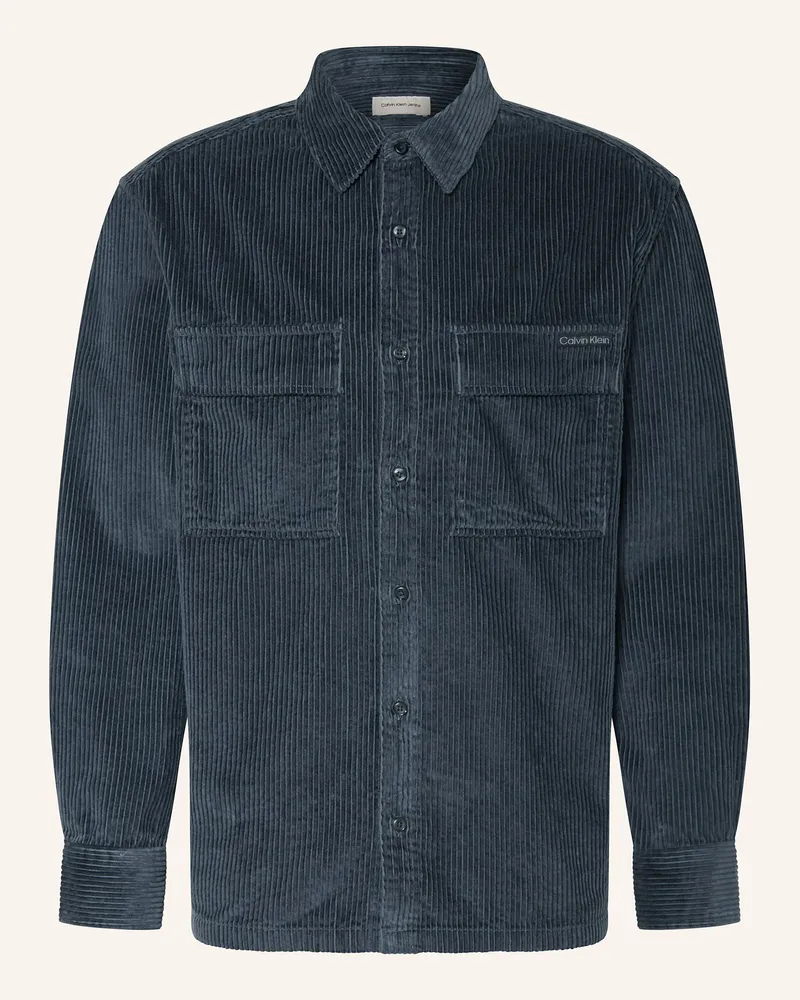 Calvin Klein Cordhemd Relaxed Fit blau Dunkelblau