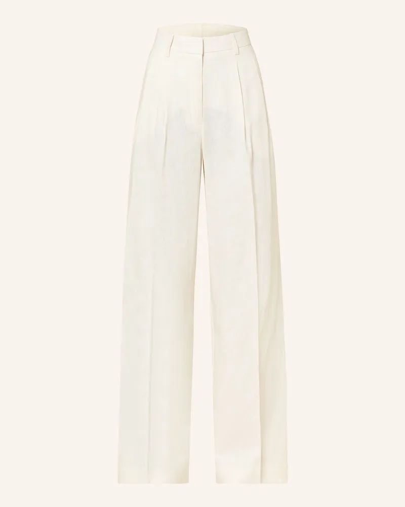 Calvin Klein Marlenehose Mit Leinen weiss Weiss