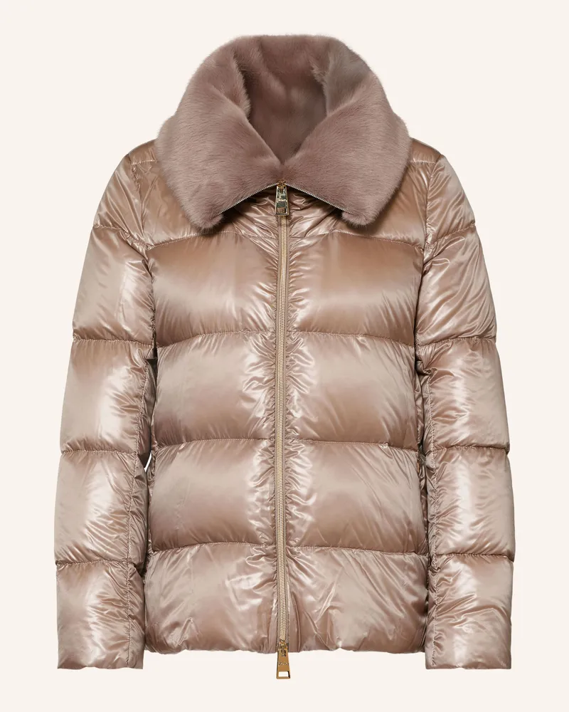 Herno Daunenjacke Mit Kunstfell braun Hellbraun