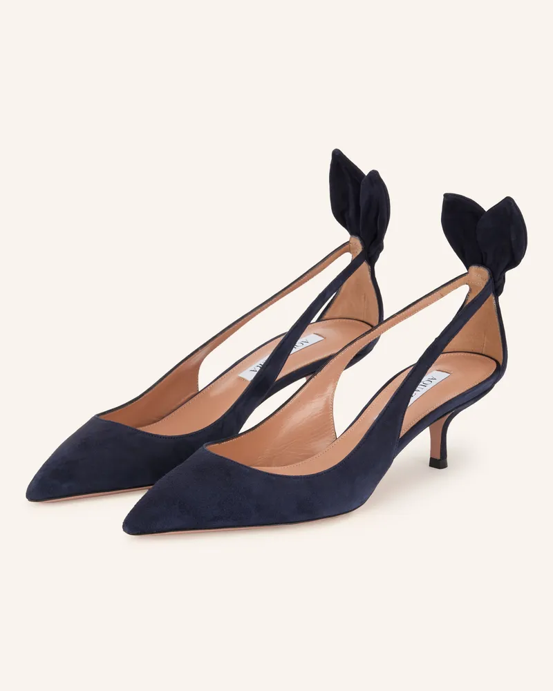 Aquazzura Slingpumps Bow Tie blau Dunkelblau