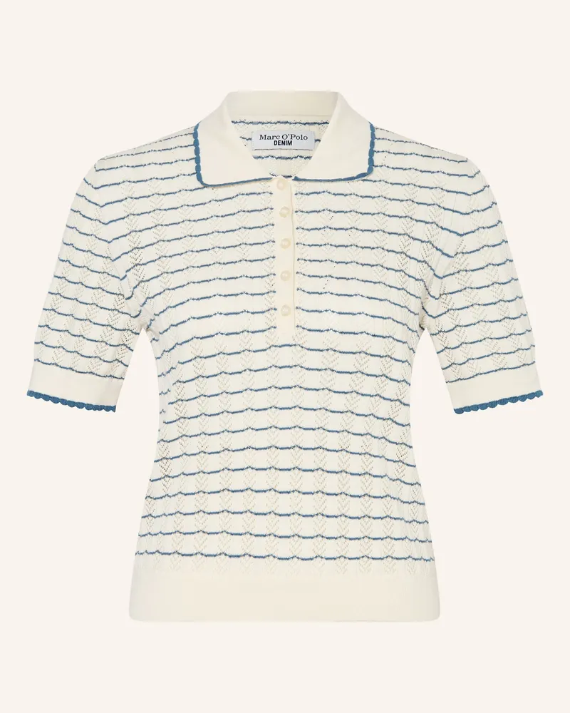 Marc O'Polo Strick-Poloshirt weiss Weiss