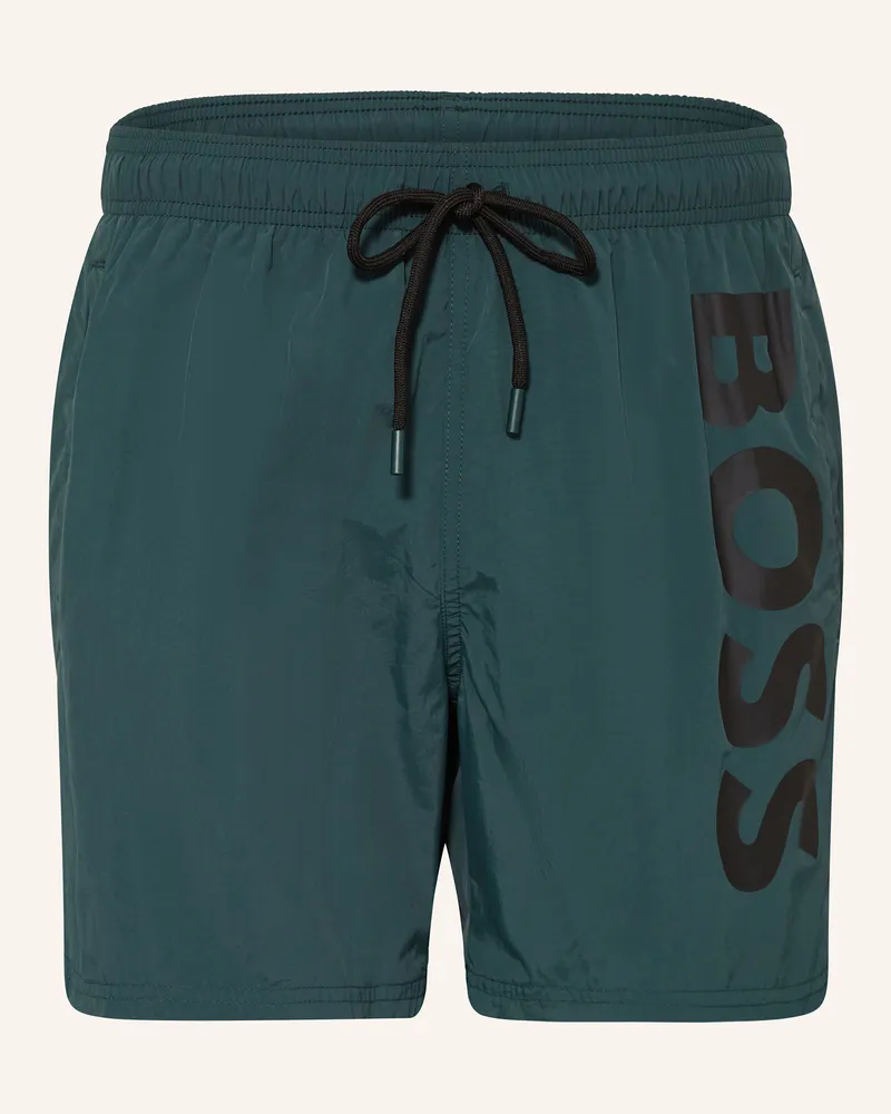HUGO BOSS Badeshorts OCTOPUS Dunkelgrün