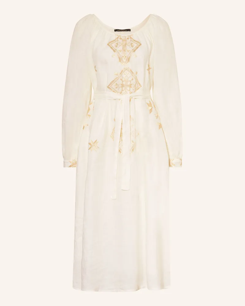 Greek Archaic Kori Strandkleid LEFKADA mit Glitzergarn Weiss