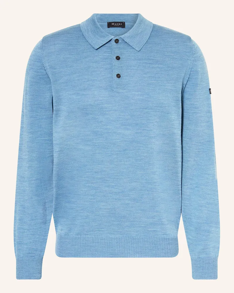 Maerz Strick-Poloshirt blau Blau