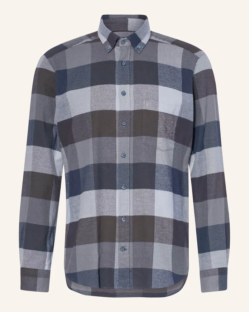 Strokesman's Flanellhemd Regular Fit Grau