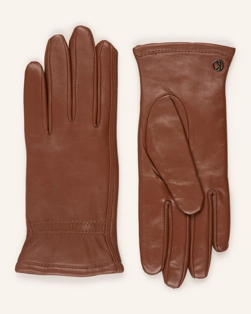 Kessler Lederhandschuhe mit Touchscreen-Funktion Hellbraun