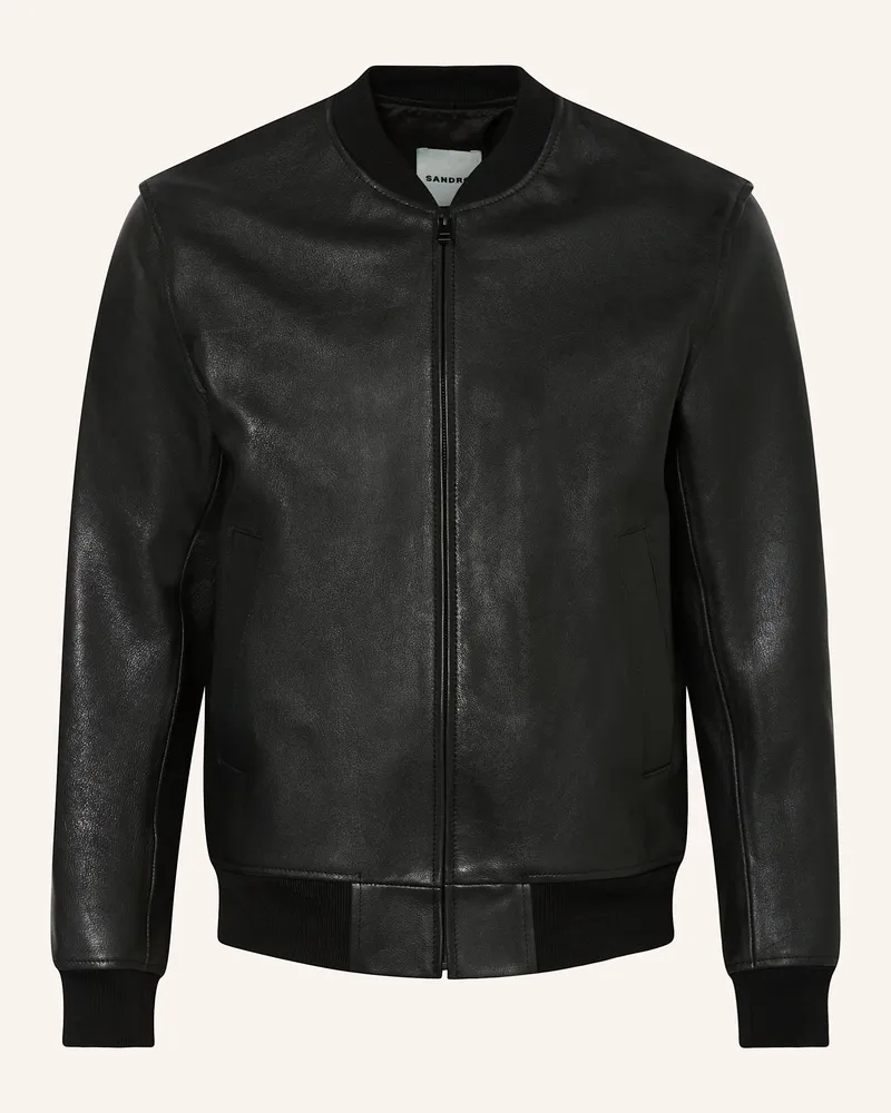 Sandro Lederblouson Schwarz