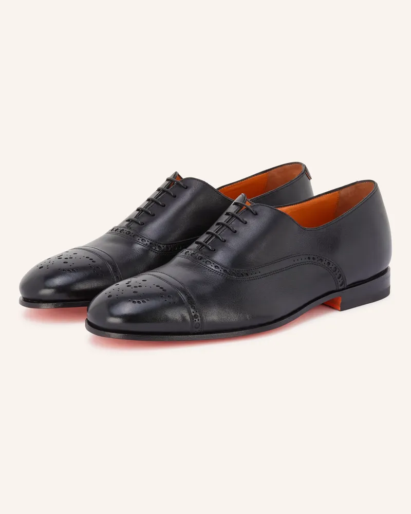 Santoni Schnürer Gentry schwarz Schwarz