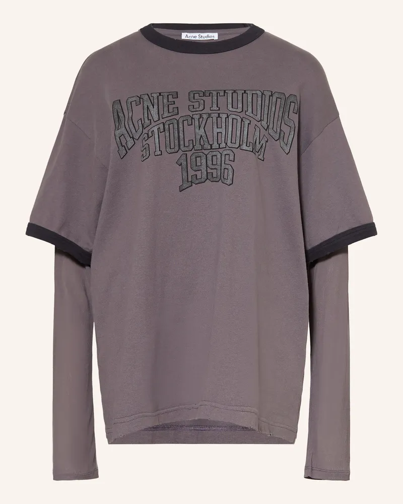 Acne Studios Longsleeve lila Dunkelgrau
