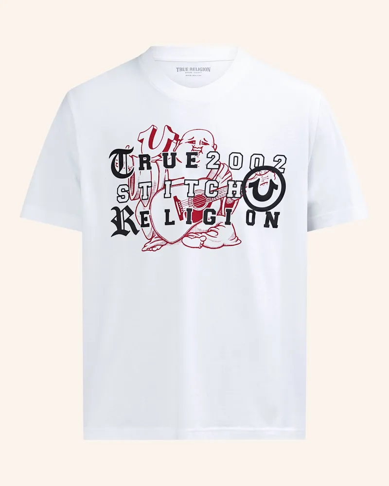 True Religion T-Shirt Buddha Letters weiss 