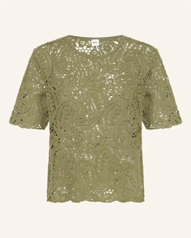 Brax Häkelshirt Cara S gruen Oliv