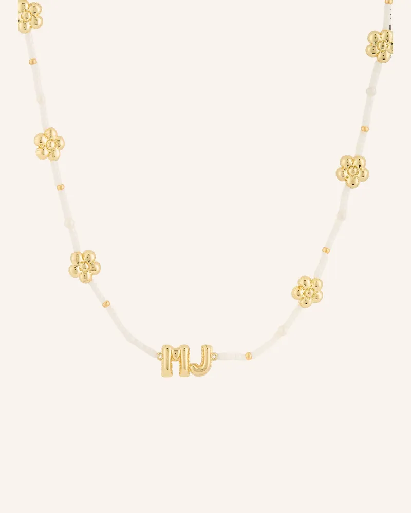 Marc Jacobs Halskette THE BEADED MJ BALLOON NECKLACE Gold
