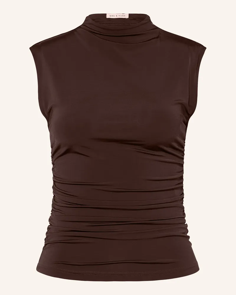 Mrs & HUGS Jerseytop braun Dunkelbraun