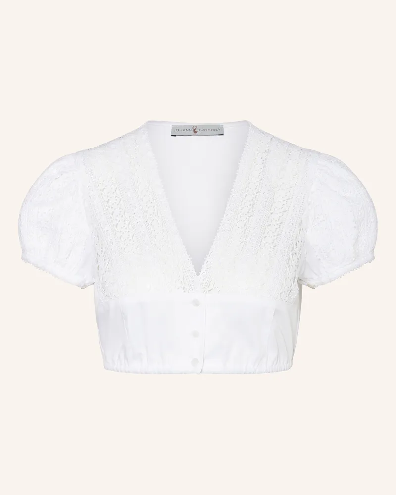 Johann & Johanna Dirndlbluse weiss Weiss