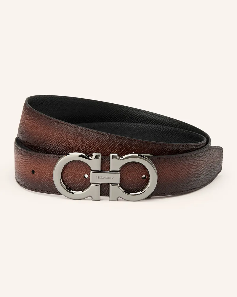 Ferragamo Ledergürtel Zum Wenden braun Cognac