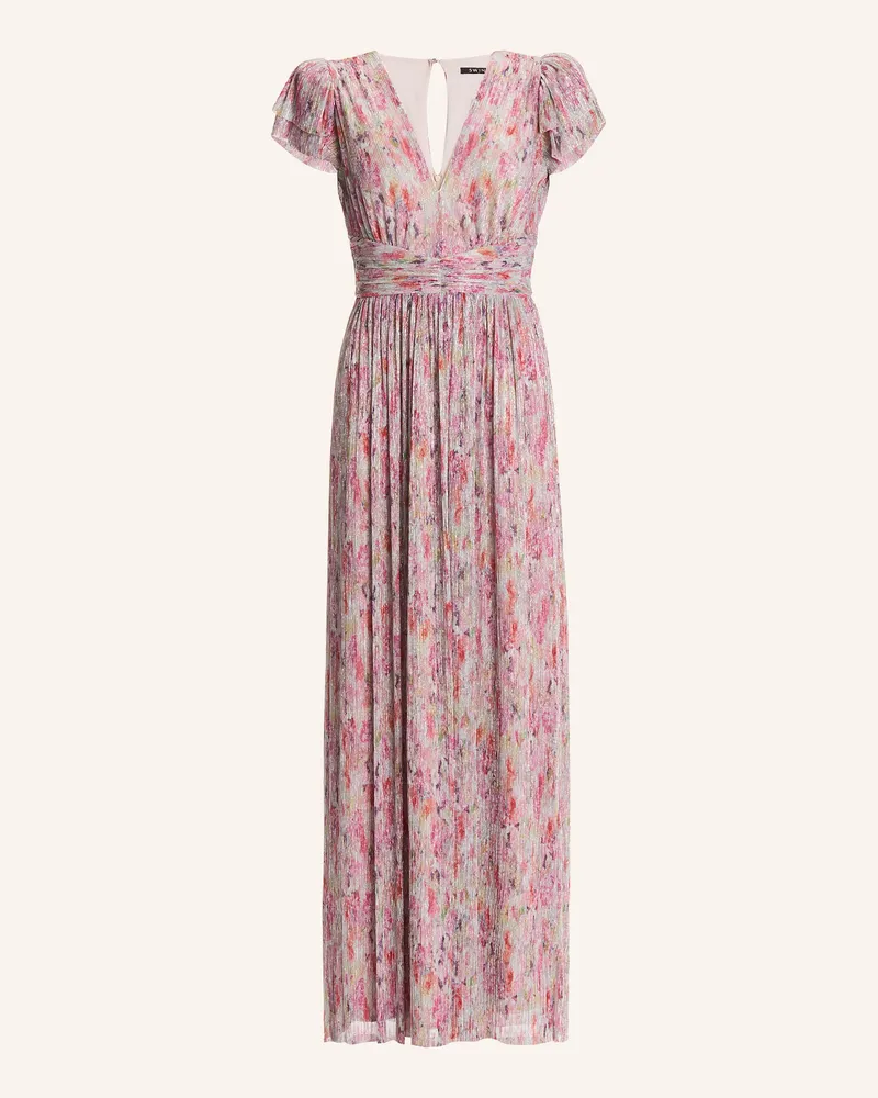 Swing Abendkleid Mit Plissees Und Glitzergarn pink Rosa