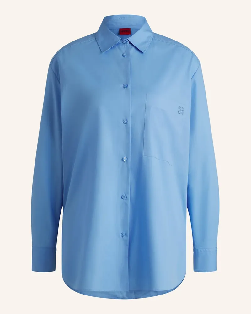 HUGO BOSS Business Bluse THE OVERSIZE SHIRT Oversize Fit Blau