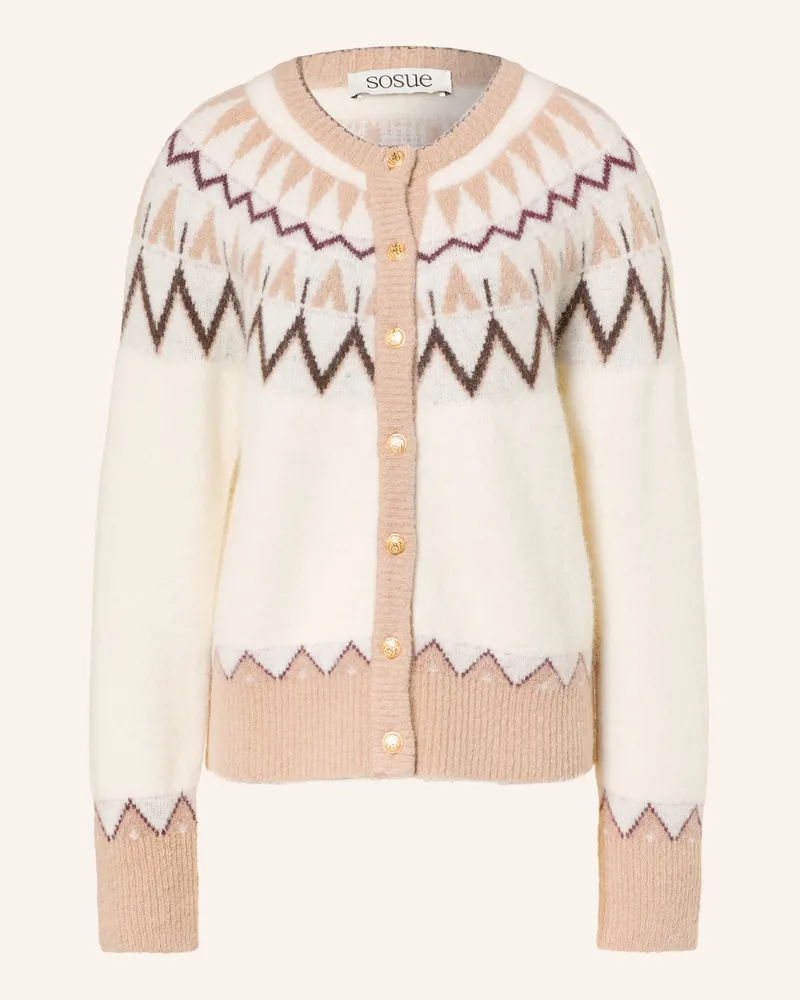 SoSUE Strickjacke Mit Alpaka weiss Creme