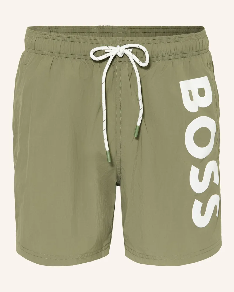 HUGO BOSS Badeshorts Octopus gruen Oliv