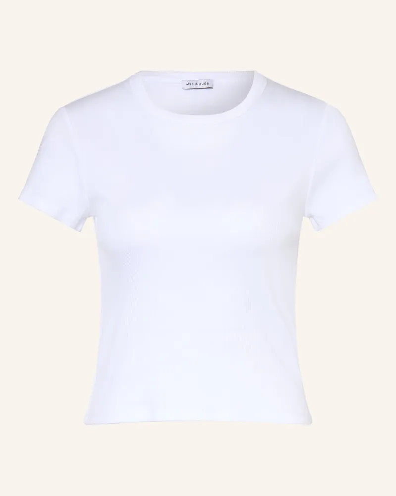 Mrs & HUGS T-Shirt weiss Weiss