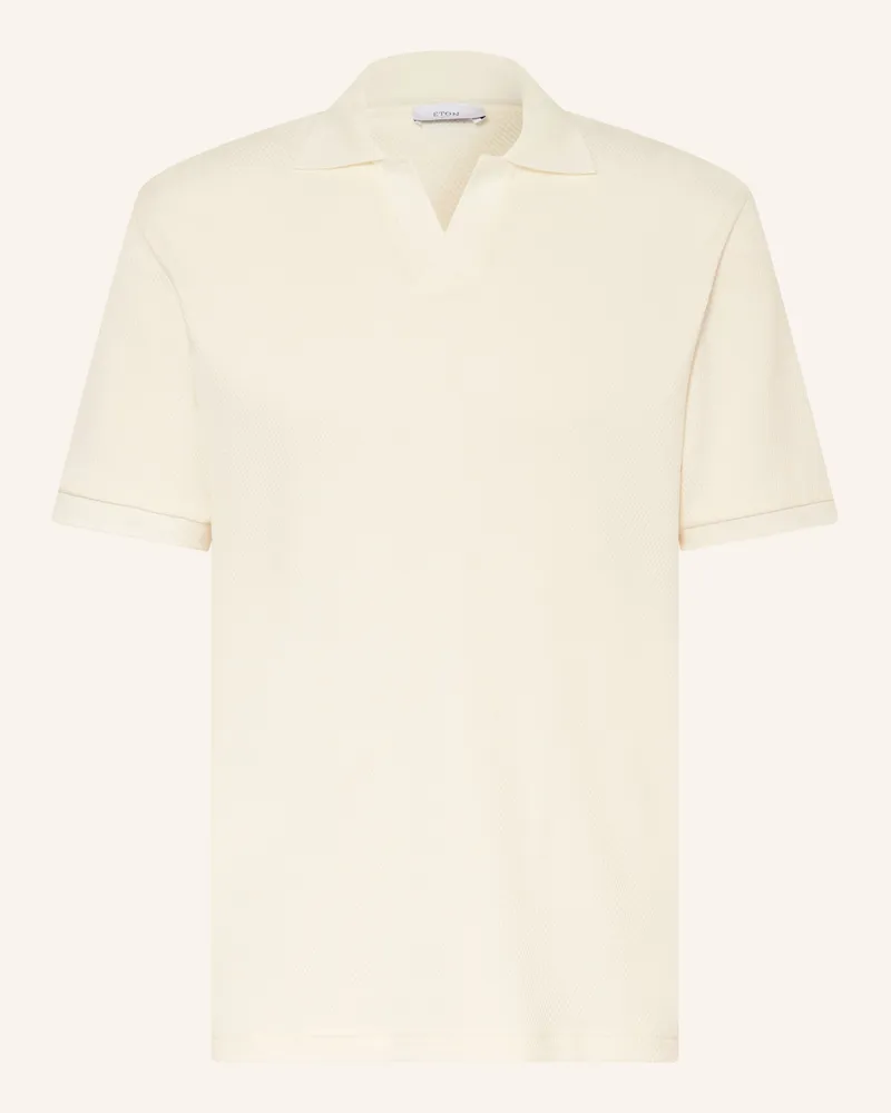 Eton Piqué-Poloshirt Weiss