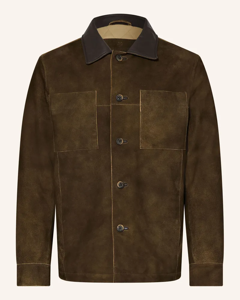 Milestone Leder-Overjacket Msdamian braun Dunkelbraun