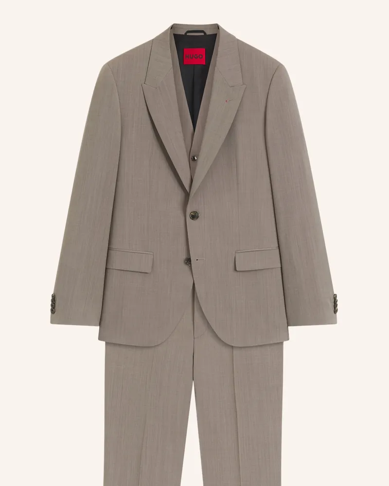 HUGO BOSS Business Anzug Henry/Getlin242V2X Slim Fit beige 