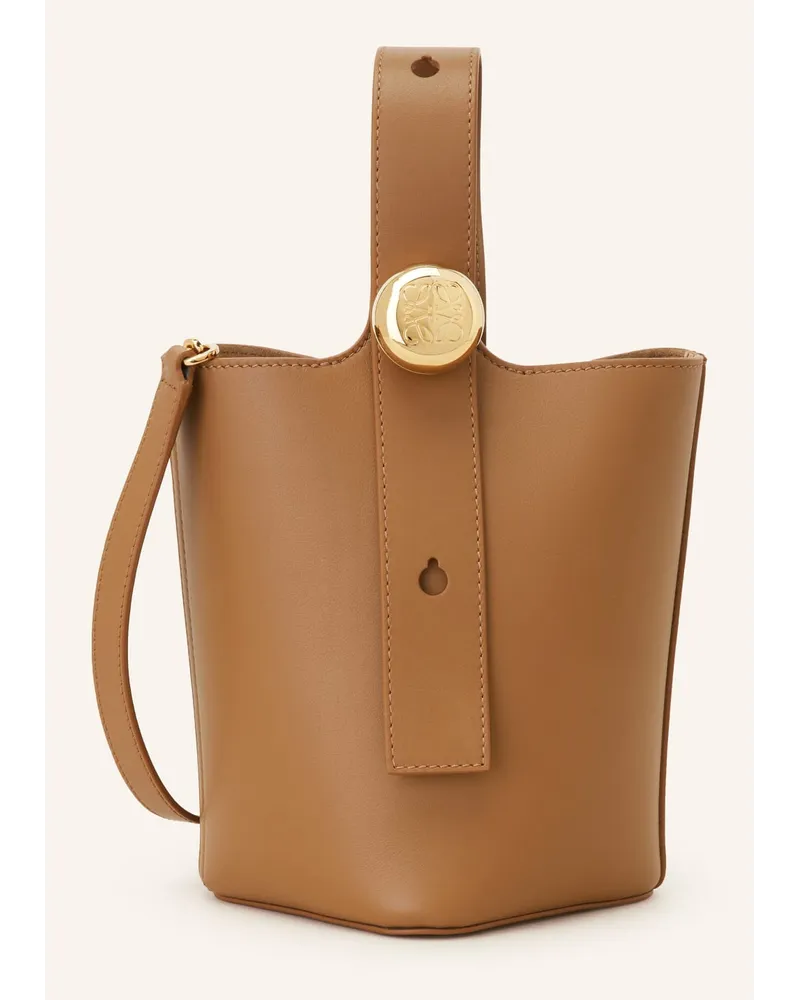 Loewe Handtasche PEBBLE BUCKET MINI Braun