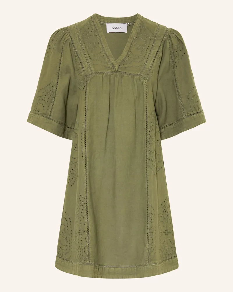 ba&sh Kleid Gina Mit 3/4-Arm Und Lochspitze gruen Oliv