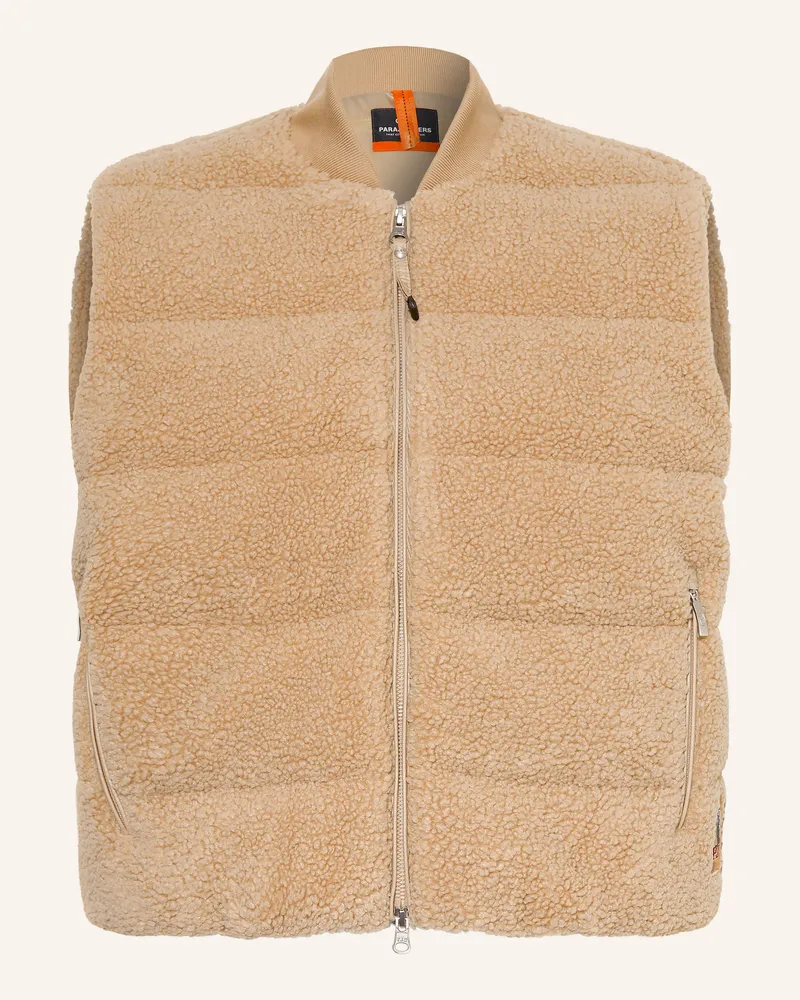 Parajumpers Daunenweste Simaw Aus Teddyfell beige Hellbraun