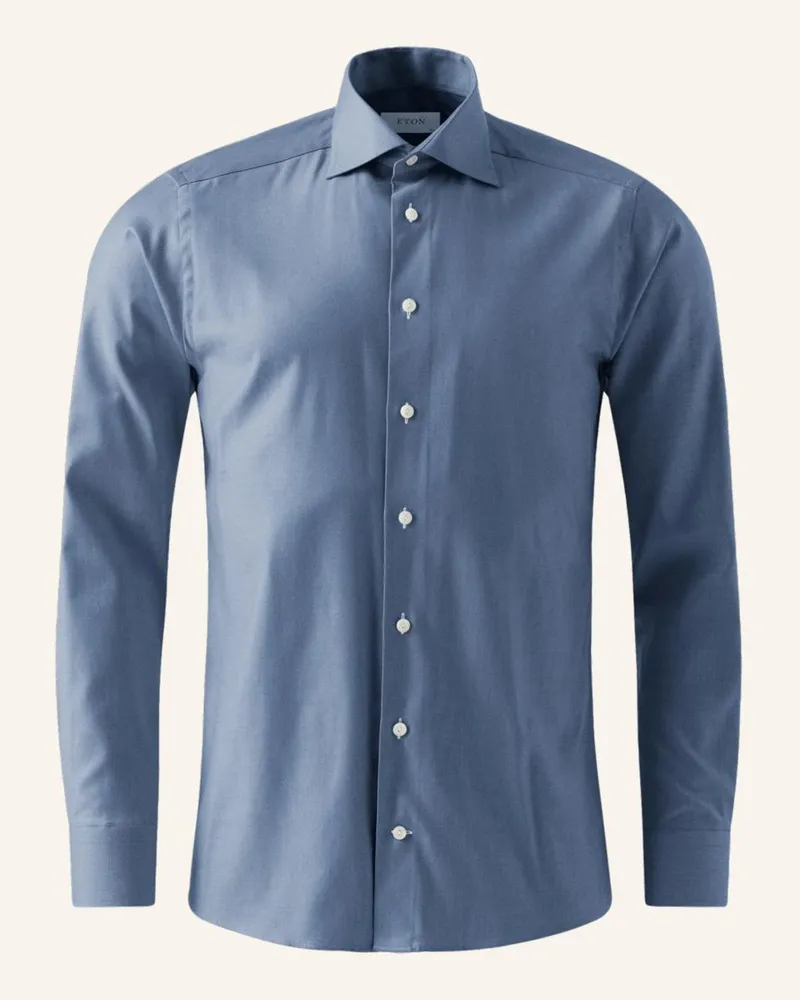 Eton Slim Fit Baumwoll-Tencel™ Hemd Blau