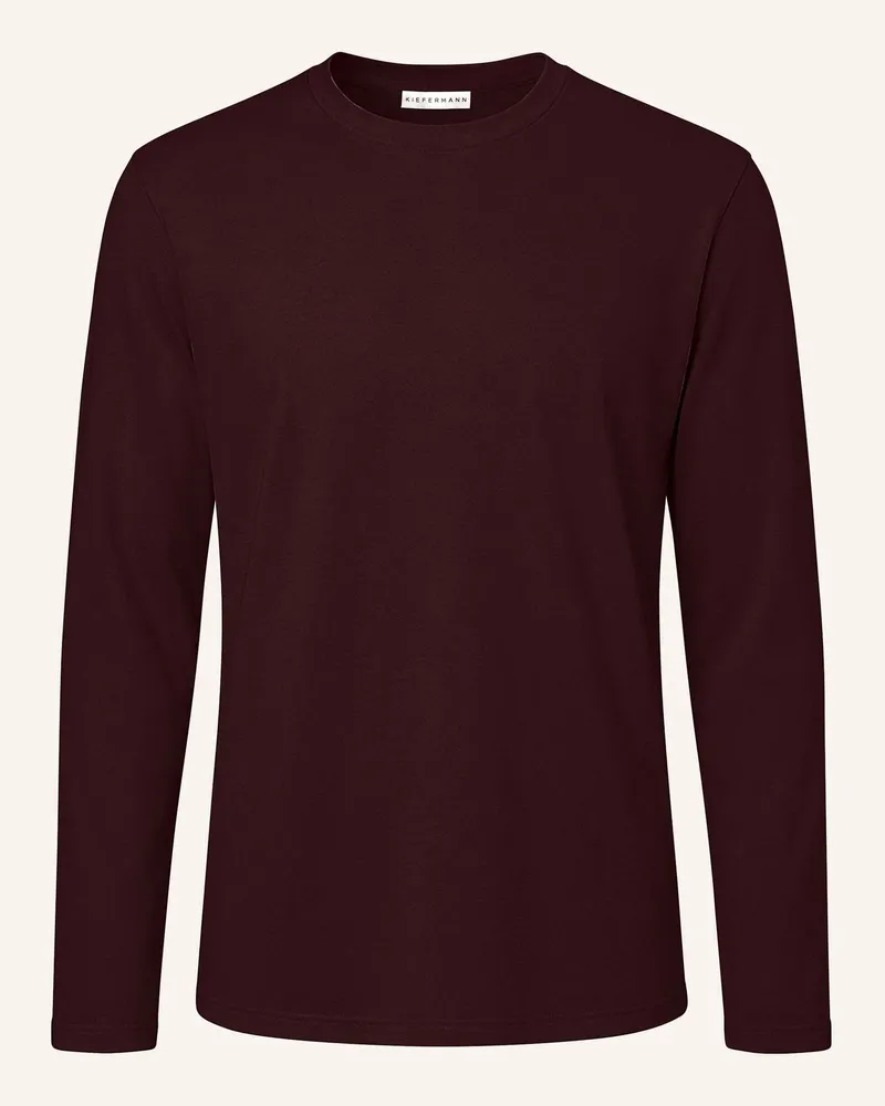 KIEFERMANN Kiefermann Herren Longsleeve Aus Baumwoll-Modal Alberts rot Dunkelrot