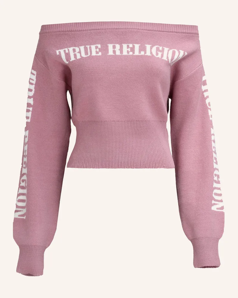 True Religion Pullover Schulterfrei rosa Altrosa