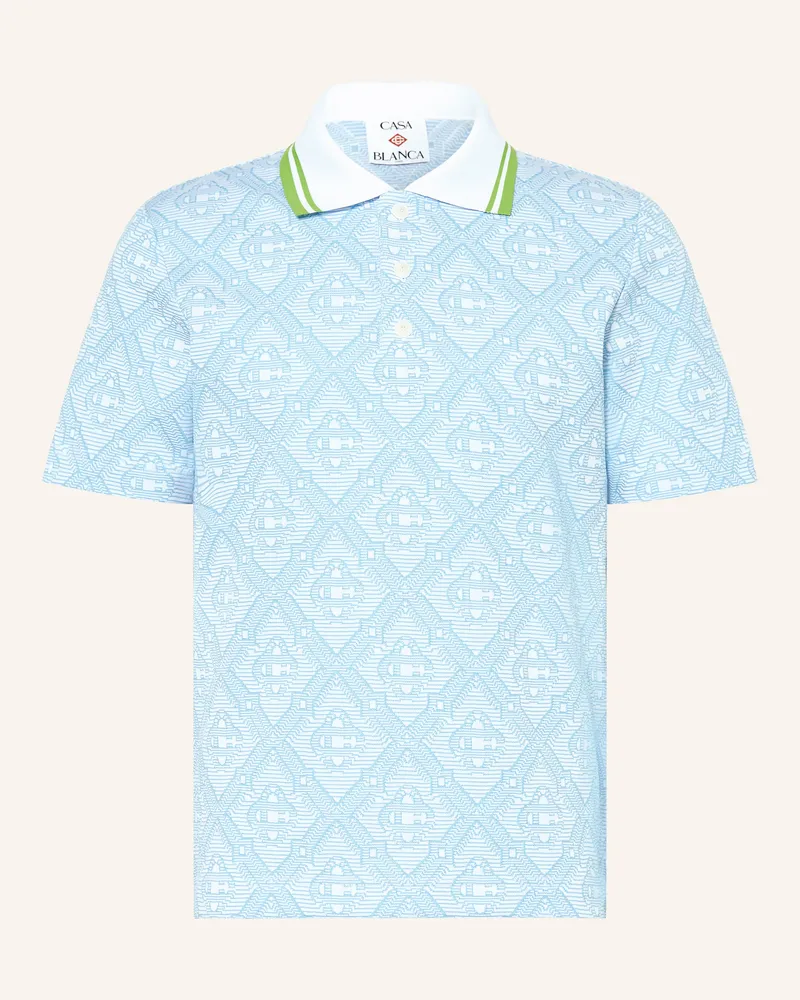 Casablanca Paris Jacquard-Poloshirt blau Türkis