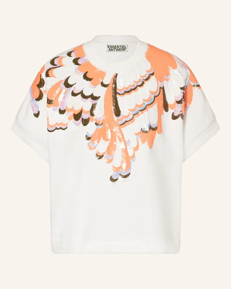 Essentiel Sweatshirt JOLIES mit Pailletten Weiss
