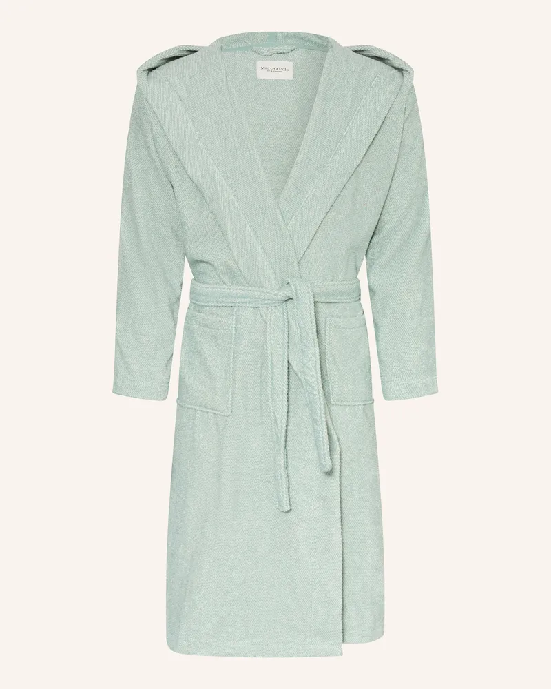 Marc O'Polo Unisex-Bademantel mit Kapuze Hellgrün
