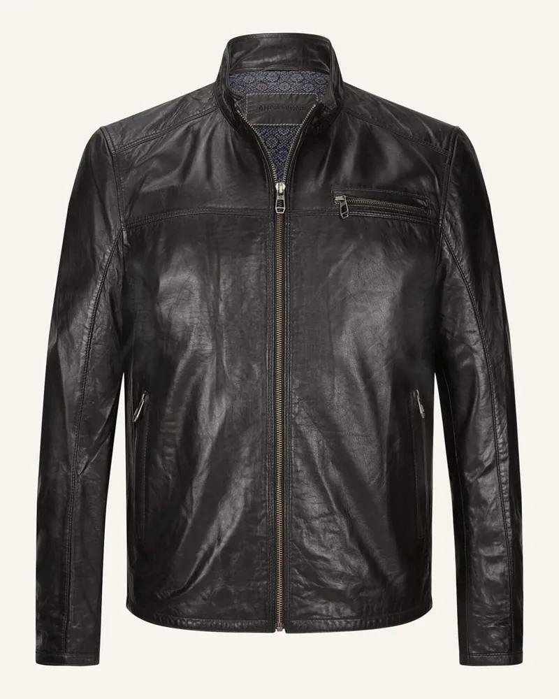 Milestone Lederjacke MSMARCO Schwarz