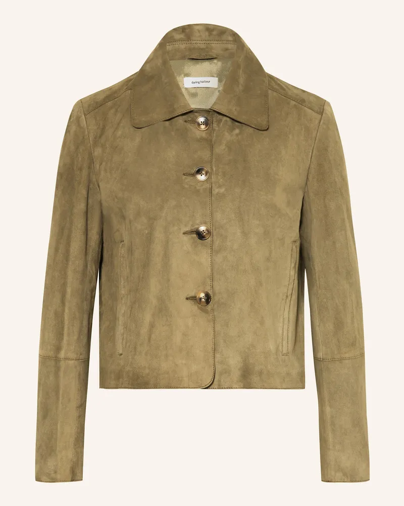 Darling Harbour Lederjacke gruen Oliv