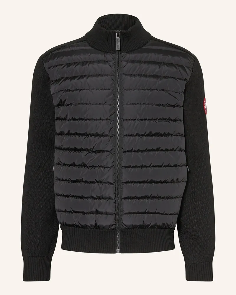 Canada Goose Strickjacke HYBRDIGE im Materialmix Schwarz