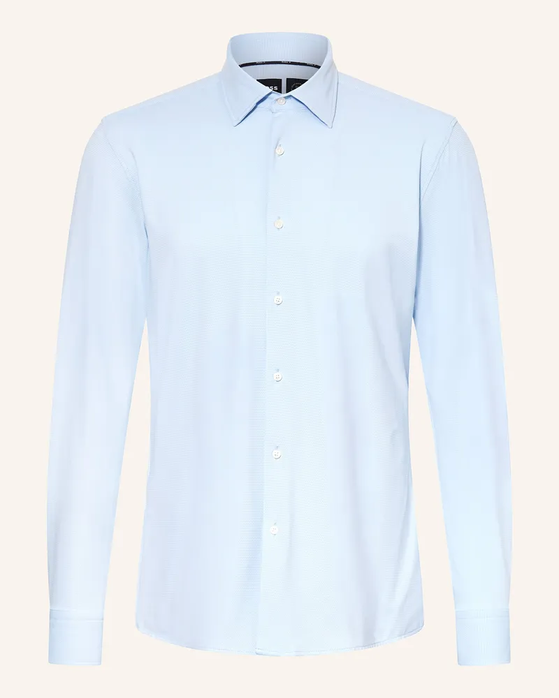 HUGO BOSS Jerseyhemd HANK Slim Fit Hellblau