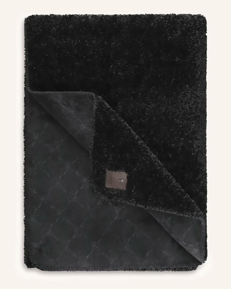 JOOP! Plaid J!Curly Mit Teddyfell schwarz Schwarz