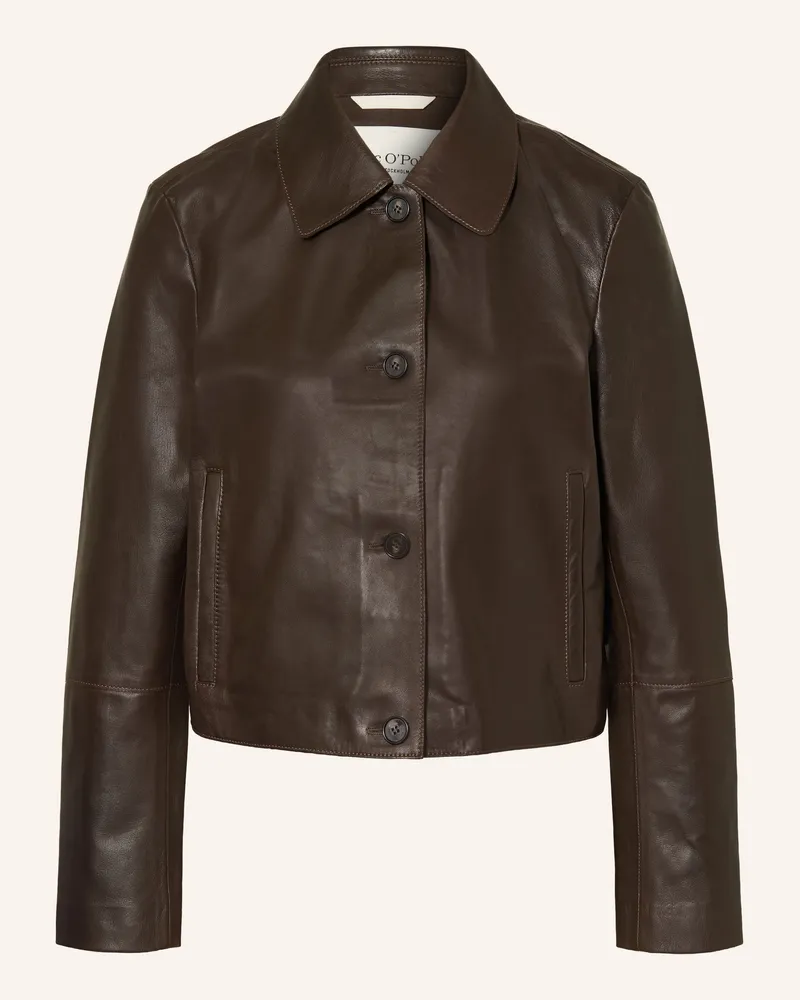 Marc O'Polo Lederjacke Dunkelbraun